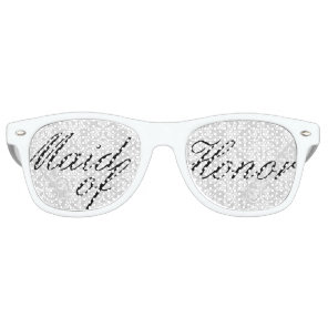 White Damask Maid of Honor Bachelorette Party Retro Sunglasses