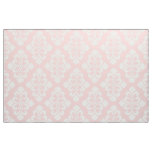 White Damask Scroll on Baby Pink Fabric