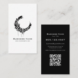 White Damask Swirl Pattern • Custom Editable Business Card