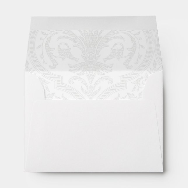 White Damask Wedding Envelope (Back (Bottom))