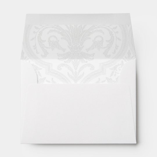 White Damask Wedding Envelope