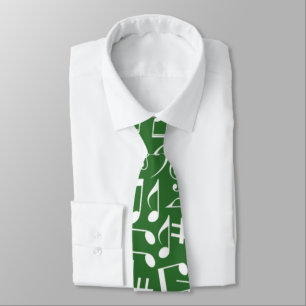 White Dancing Musical Notes Musicians Music Lovers Neck Tie
