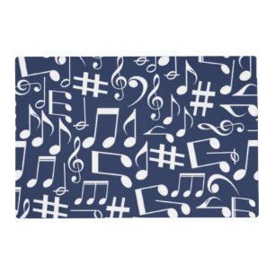 White Dancing Musical Notes Musicians Music Lovers Placemat
