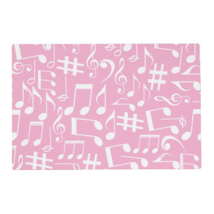 White Dancing Musical Notes Musicians Music Lovers Placemat