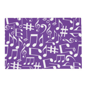 White Dancing Musical Notes Musicians Music Lovers Placemat