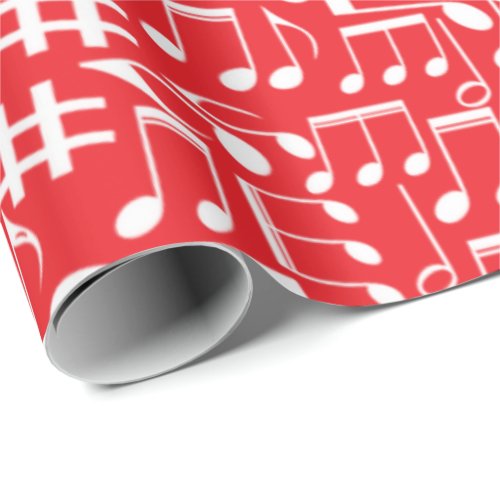 White Dancing Musical Notes Musicians Music Lovers Wrapping Paper