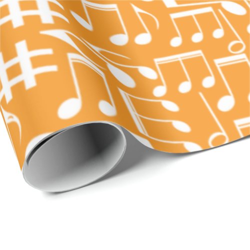 White Dancing Musical Notes Musicians Music Lovers Wrapping Paper