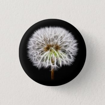 White Dandelion Flower Plant Pinback Button by Aurora_Lux_Designs at Zazzle