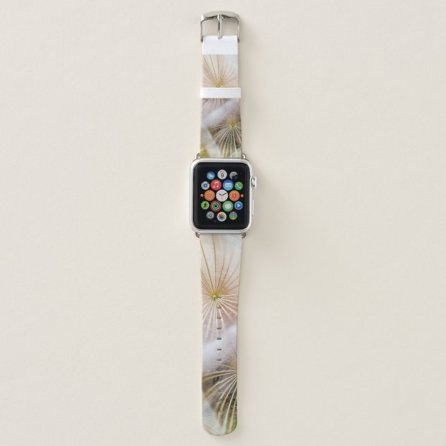 White dandelion flowers apple watch band (Front)