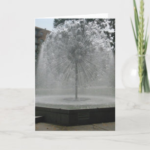 "White Dandelion Fountain" Birthday Card