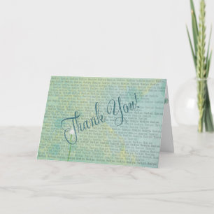 White Dandelion Many Thanks Letterpress Thank You Card