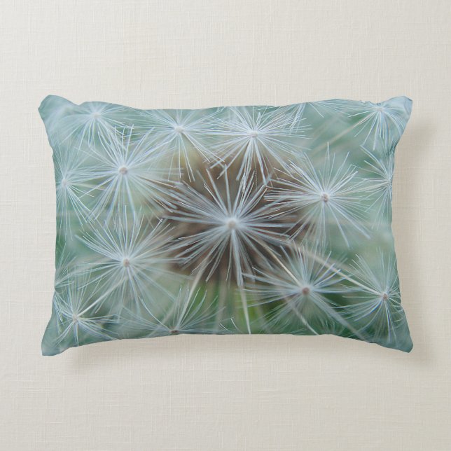 White Dandelion Pattern Accent Pillow (Front)