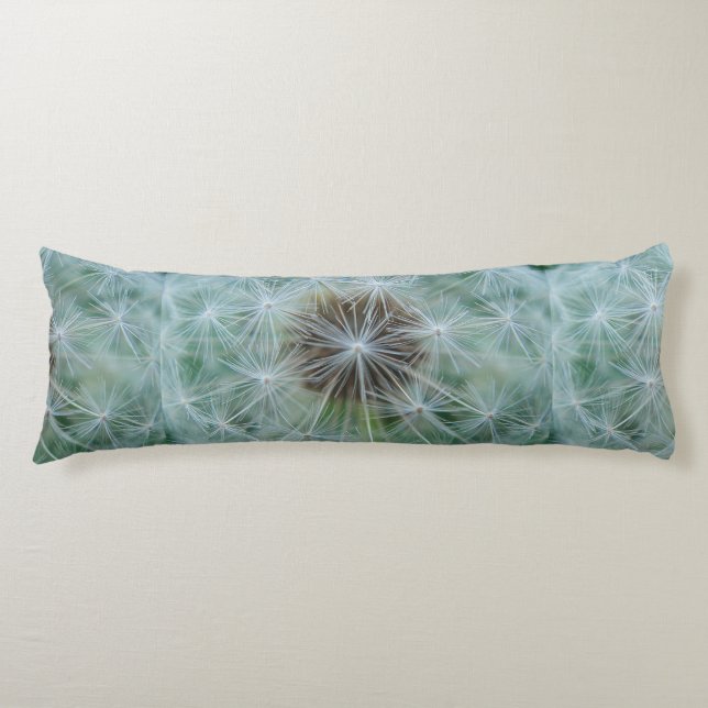 White Dandelion Pattern Body Pillow (Front)