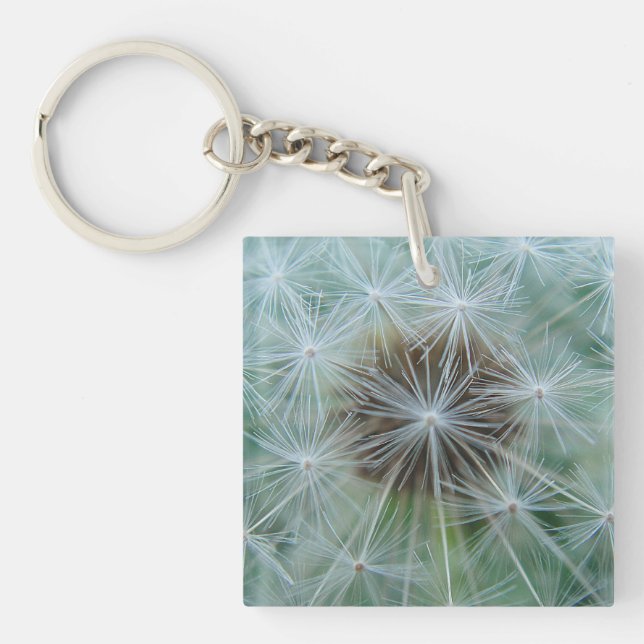 White dandelion pattern keychain (Front)