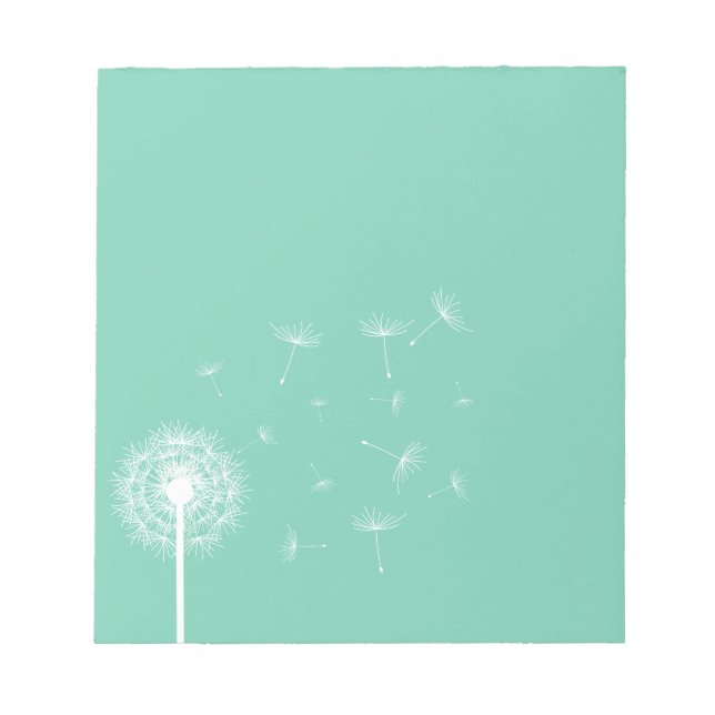 White Dandelion Silhouette Notepad (Front)