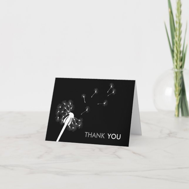 White Dandelion Thank You Cards (Front)