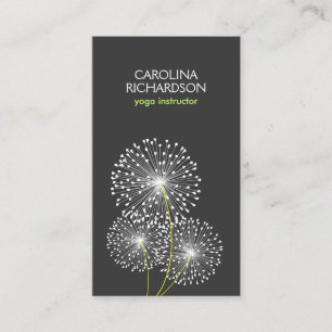 WHITE DANDELIONS YOGA TEACHER, YOGA INSTRUCTOR BUSINESS CARD