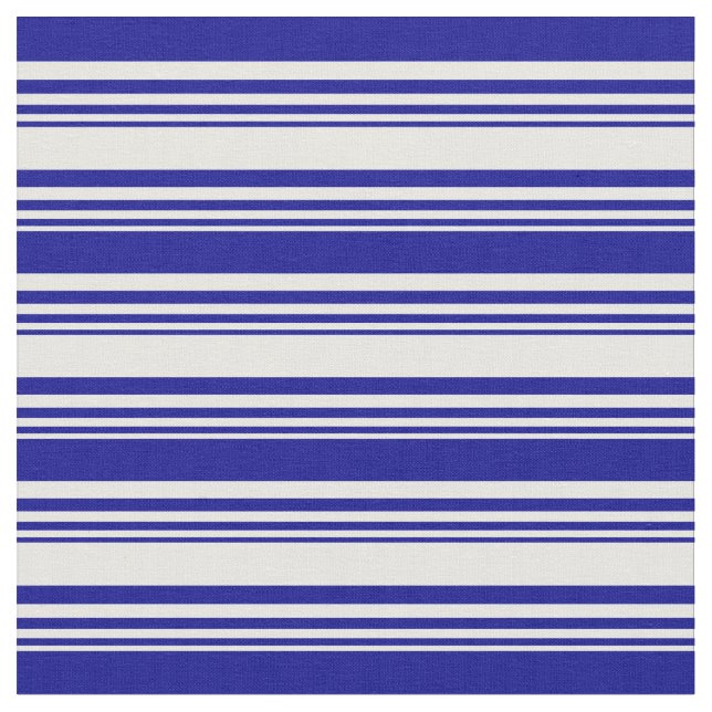 White & Dark Blue Colored Pattern Fabric (Close Up)