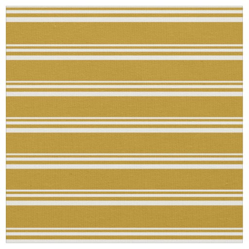 White & Dark Goldenrod Pattern Fabric