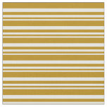 White &amp; Dark Goldenrod Pattern Fabric