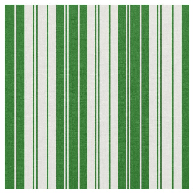 White & Dark Green Colored Pattern Fabric (Close Up)