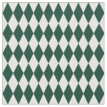 White &amp; Dark Green Harlequin Diamonds Fabric