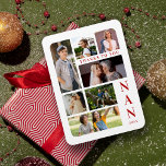 White & Dark Red Classic 7 Multi Photos Collage Magnet<br><div class="desc">Presenting our "White & Dark Red Classic 7 Multi Photos Collage for Thankful Family Magnet" – the perfect keepsake to express your gratitude to Mom, Nan, Dad, Sis, Bro, and more. This heartfelt design includes a personalized 3-letter text, making it a thoughtful reminder of your bond. Capture cherished memories with...</div>