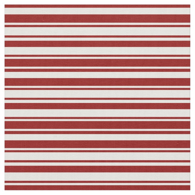 White & Dark Red Colored Striped Pattern Fabric (Close Up)
