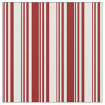 [ Thumbnail: White & Dark Red Colored Striped Pattern Fabric ]