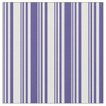 [ Thumbnail: White & Dark Slate Blue Colored Stripes Fabric ]