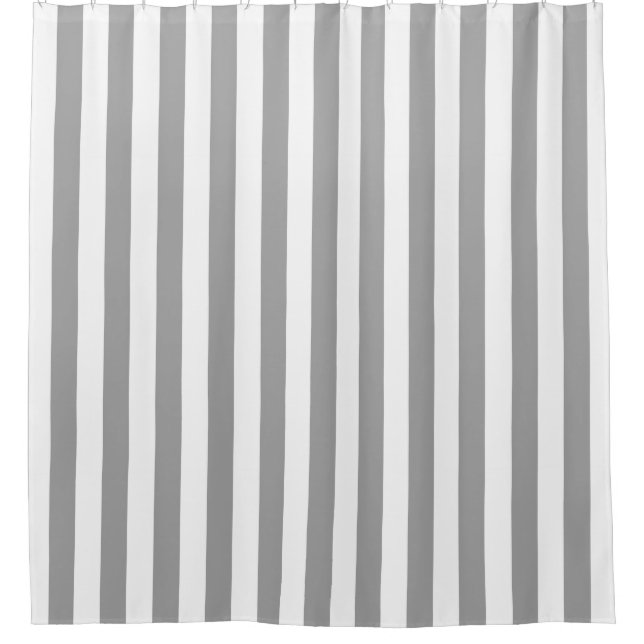 White Dark Teal Vertical Stripe NL #0 Shower Curtain (Front)