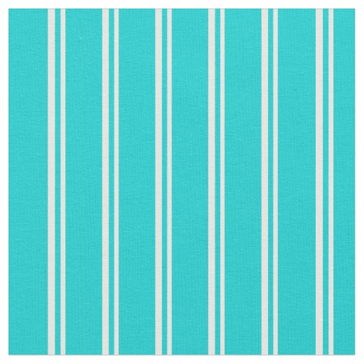 White & Dark Turquoise Pattern Fabric