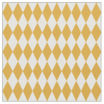White &amp; Dark Yellow Harlequin Diamonds Fabric