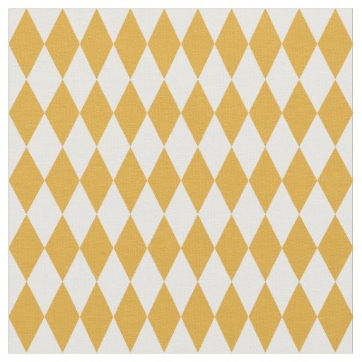 White & Dark Yellow Harlequin Diamonds Fabric