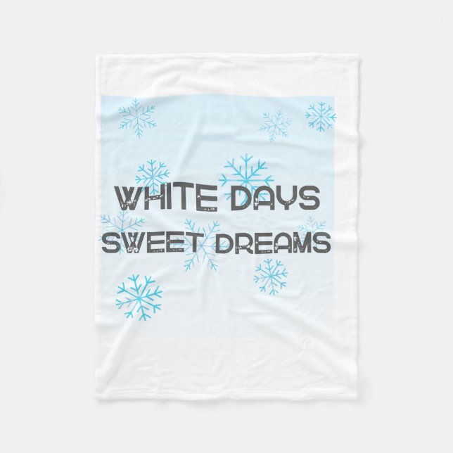 White Days Sweet Dreams Cozy Winter Blanket | Snow (Front)