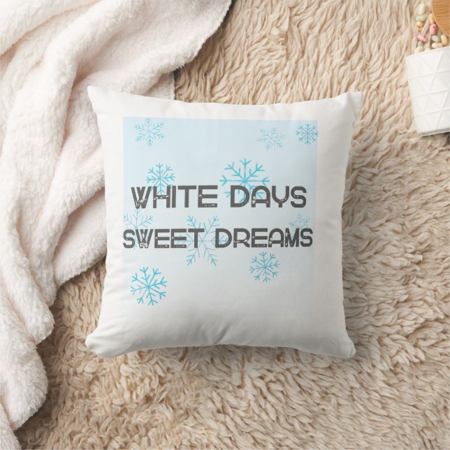 White Days Sweet Dreams Cozy Winter Blanket | Snow Throw Pillow (Blanket)