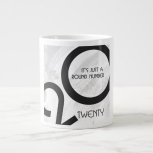 White Decade 20th Birthday Giant Coffee Mug