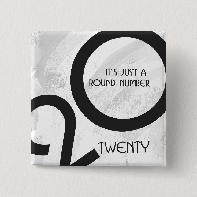 White Decade Birthdday Pinback Button (Front)