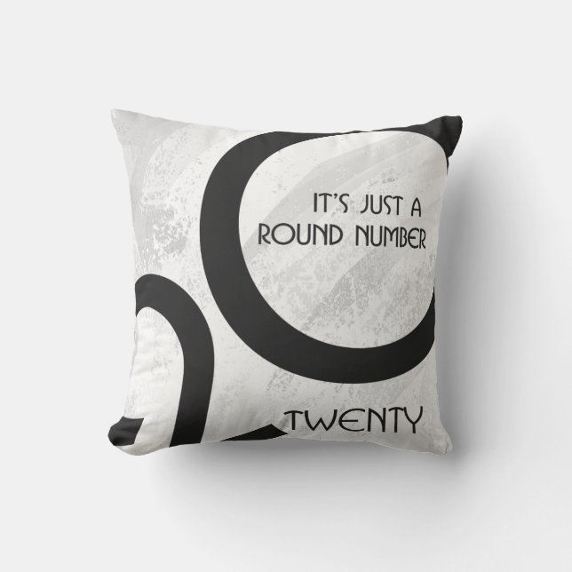 White Decade Birthdday Throw Pillow (Front)