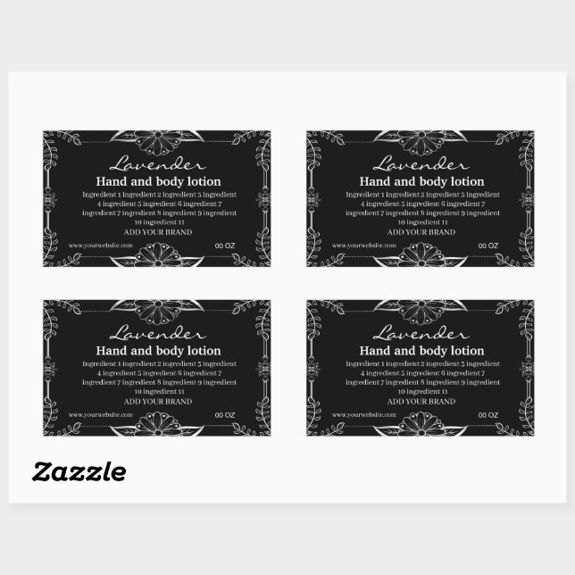 White Decorative Frame black Background label  (Sheet)