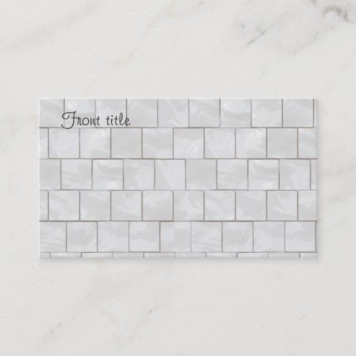 White Decorative Marble Tile Background Business Card