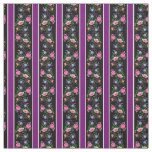 White, deep purple/folk flowers/stripe(2)black fabric