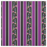 White, deep purple/folk flowers/stripe/black fabric