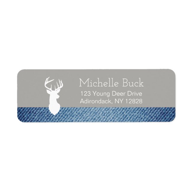 White Deer Buck Customized Address Labels (Front)