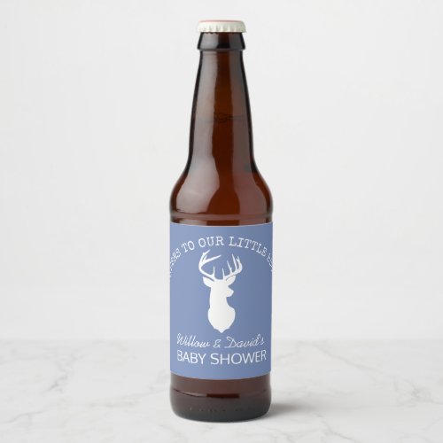 White Deer Buck Silhouette Beer Bottle Label Boy