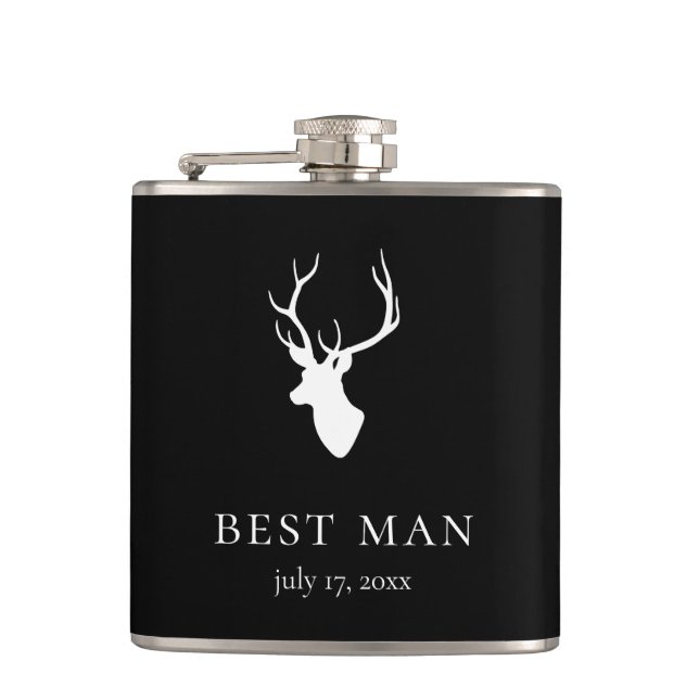 White Deer Head Flask (Front)