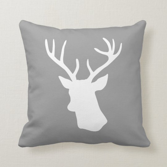Insert Included Deer Stag Head Burlap Pillow 16x16