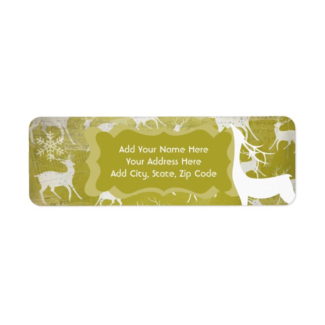 White Deer Holiday Return Address Labels (Front)