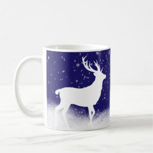White Deer in the Snow Coffee Mug