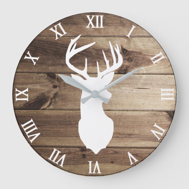 white deer silhouette wall clock (Front)